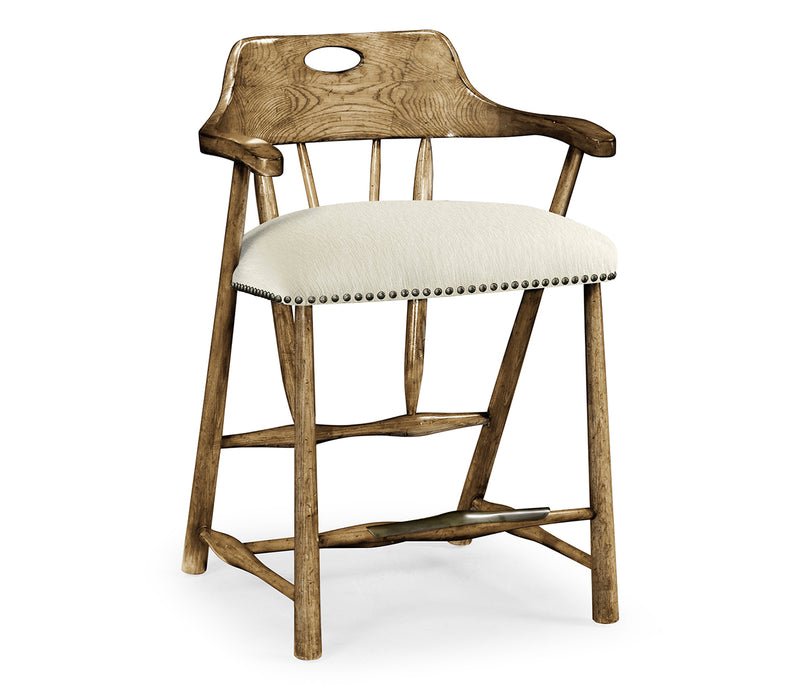 JC Edited - Casually Country Collection - Smokers Style Medium Driftwood Counter Stool