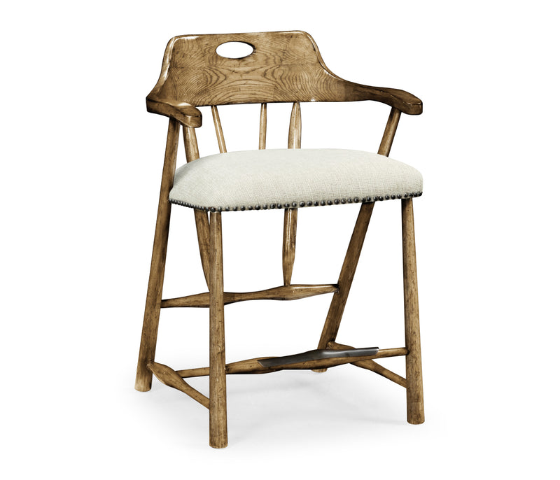 JC Edited - Casually Country Collection - Smokers Style Medium Driftwood Counter Stool