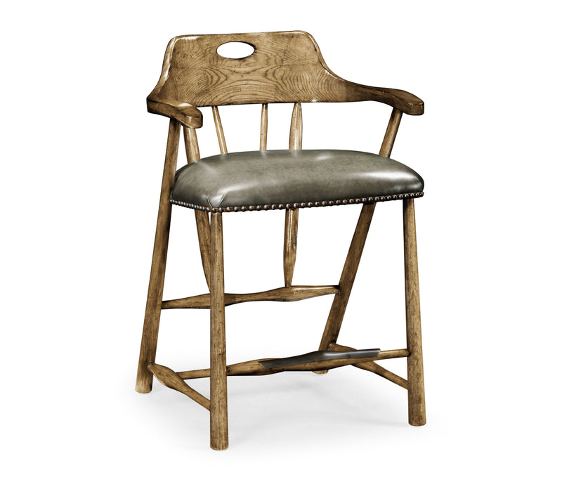 JC Edited - Casually Country Collection - Smokers Style Medium Driftwood Counter Stool