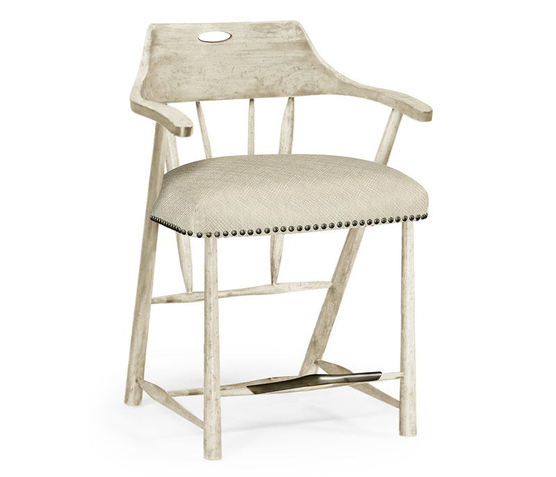 JC Edited - Casually Country Collection - Smokers Style Whitewash Driftwood Counter Stool