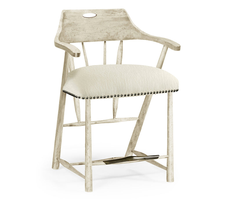 JC Edited - Casually Country Collection - Smokers Style Whitewash Driftwood Counter Stool