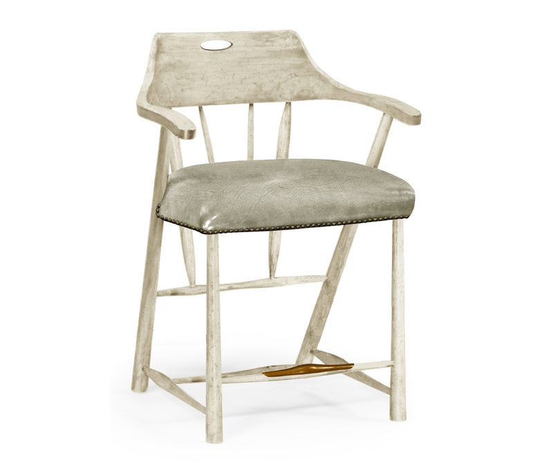 JC Edited - Casually Country Collection - Smokers Style Whitewash Driftwood Counter Stool