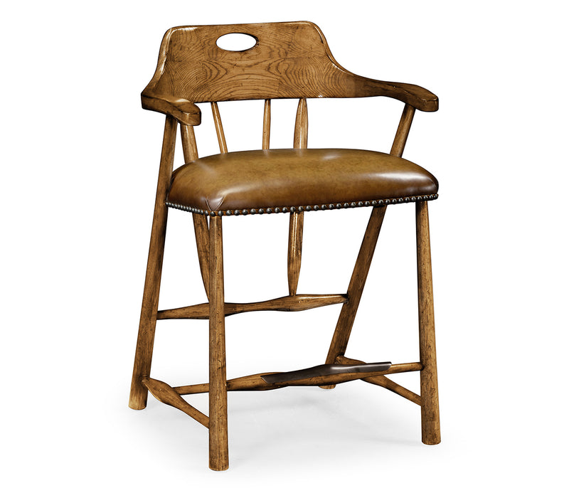 JC Edited - Sussex Collection - Smokers Style Light Brown Chestnut Counter Stool