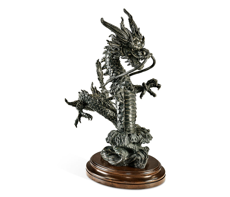 Curated Collection - Dark Bronze Dragon Statue