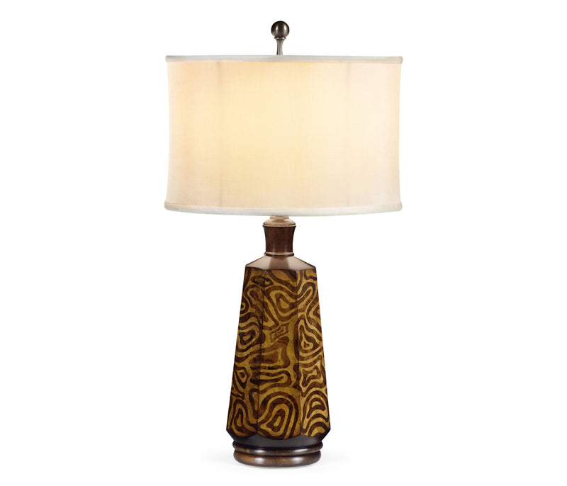 JC Modern - Cosmo Collection - Hexagonal Dijon Burl Table Lamp