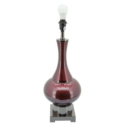 Glass 31" Genie Bottle Table Lamp, Burgundy