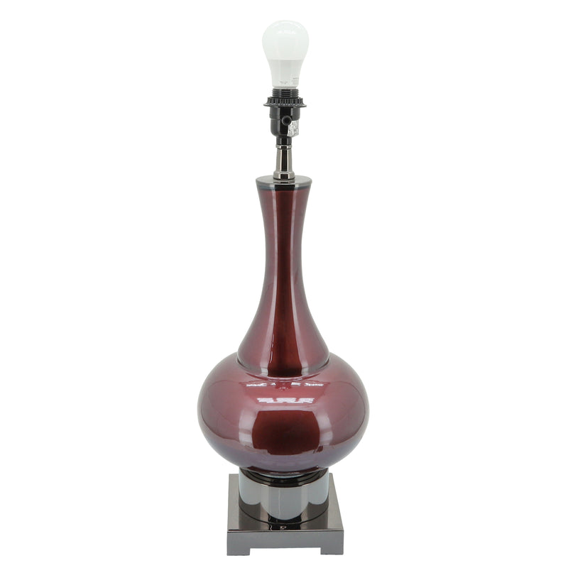 Glass 31" Genie Bottle Table Lamp, Burgundy