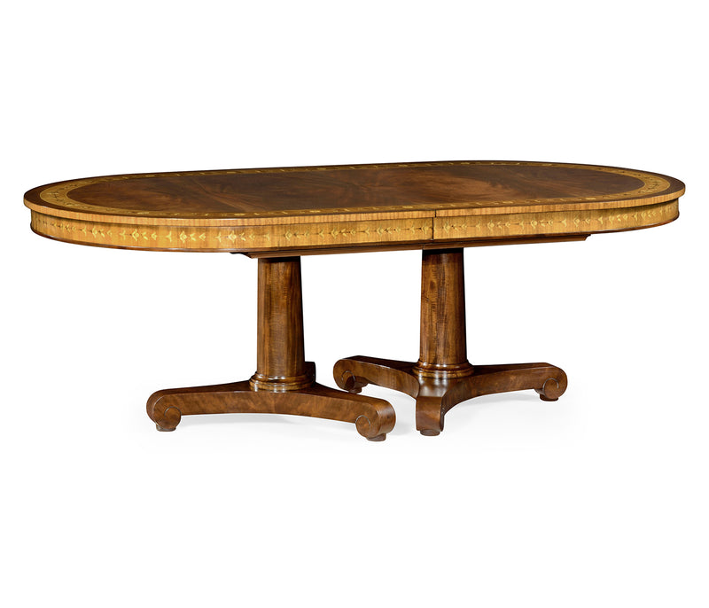 Chatsworth Collection - Mahogany two self storing leaves Biedermeier style dining table