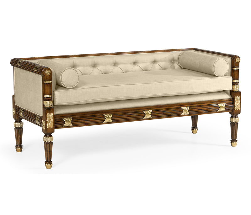 Duchess Collection - Regency Style Walnut Upholstered Settee