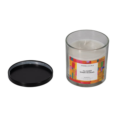 4" 12 Oz Sleep When I'm Dead Lidded Candle