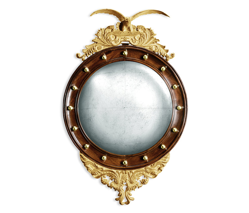 Chatsworth Collection - Regency style "Eagle" mahogany gilded round convex mirror