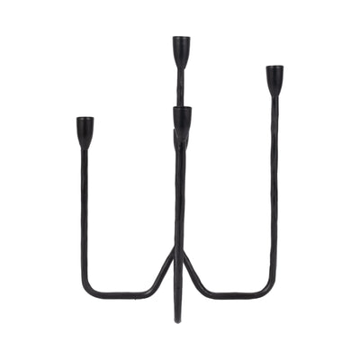 16" Forged 5-taper Candle Holder, Black