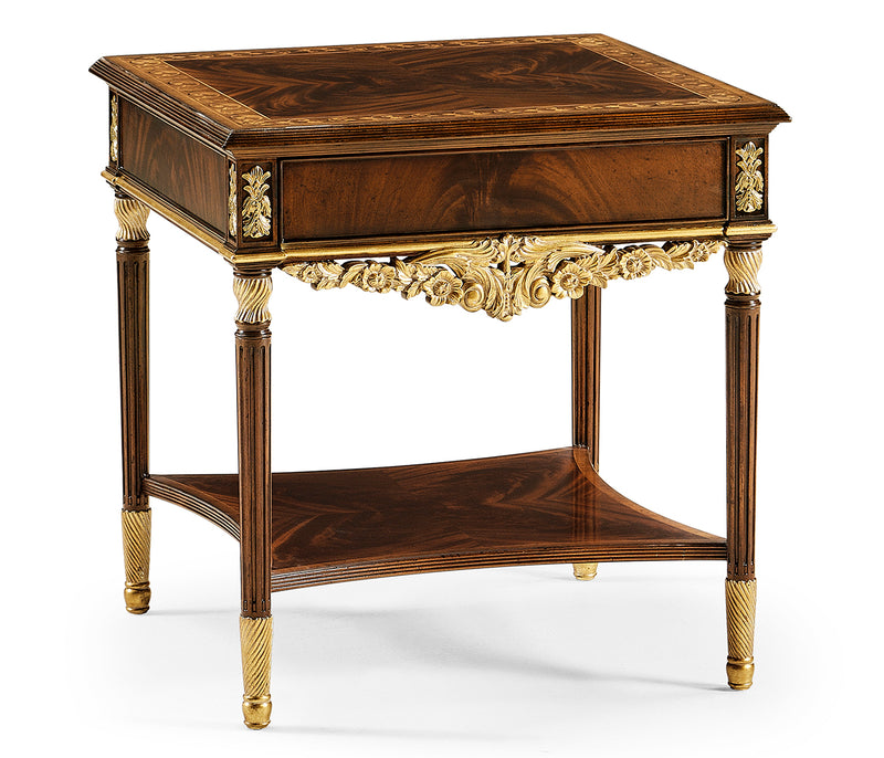 Chatsworth Collection - Louis IV style mahogany & gilded square side table