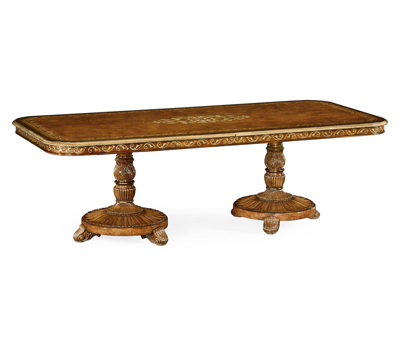 Duchess Collection - Burl & mother of pearl 94 1/2" rectangular dining table