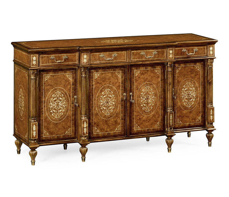 Duchess Collection - Burl & Mother of Pearl Inlaid Sideboard (Wood Door)