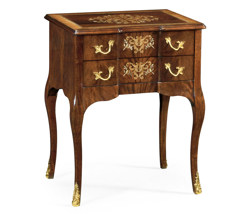 Regency Collection - Mahogany & Mother of Pearl Bedside Chest