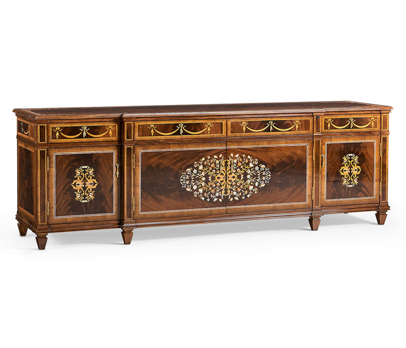 Regency Collection - Low Mahogany & Mother of Pearl Entertainment Unit