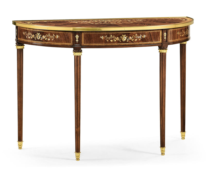 Regency Collection - Mahogany Demilune Console Table