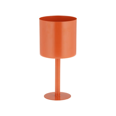 Ec Metal,6",flat Round Base Planter,burnt Orange