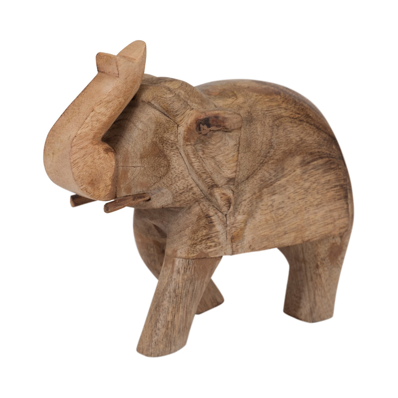 Mango Wood, 7" Elephant, Brown