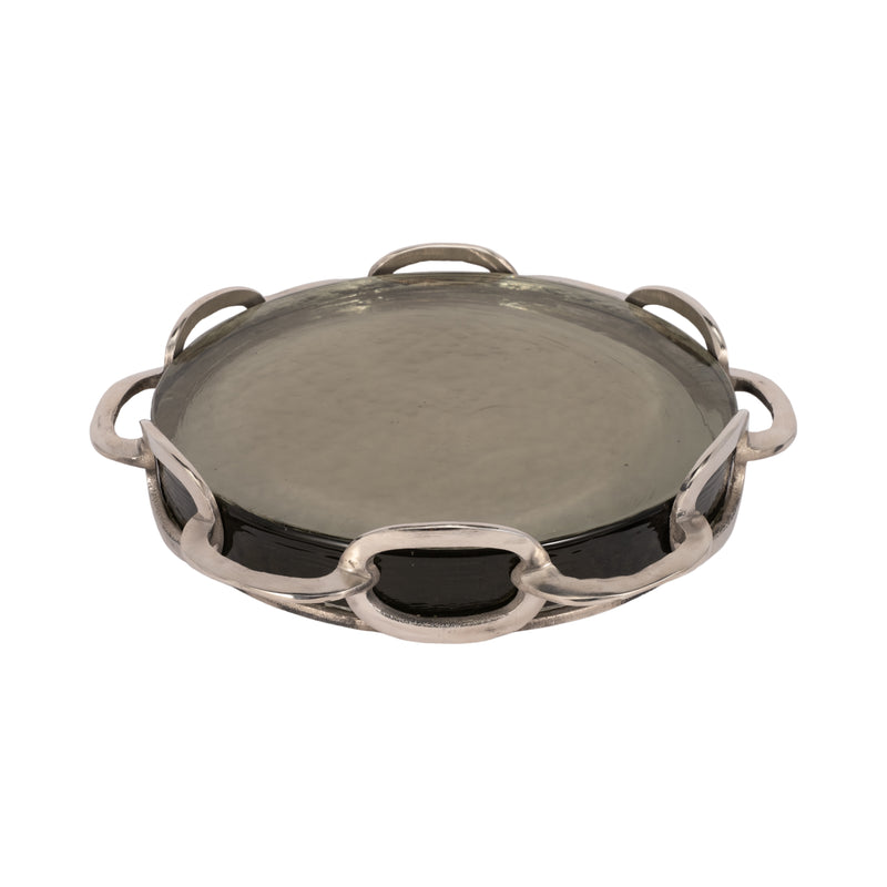 16" Palmas Large Silver Link Tray