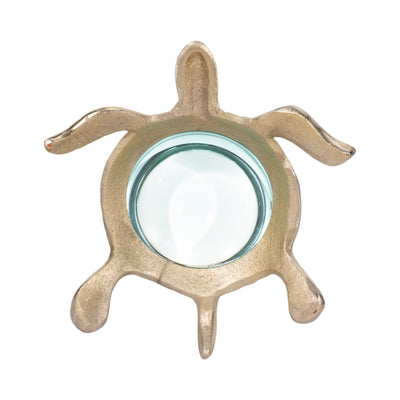 6" Sea Turtle Magnifying Glass, Gold