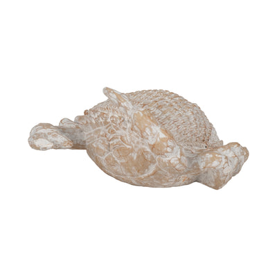 11" Resin Wicker Crab, White