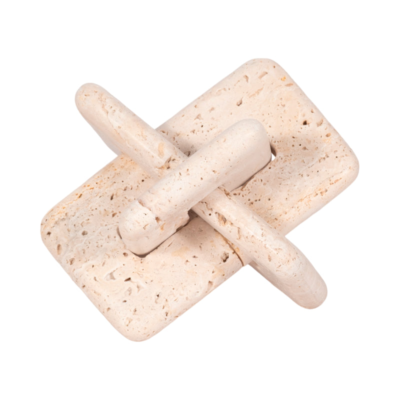 7" Travertine Squared Knot, Tan