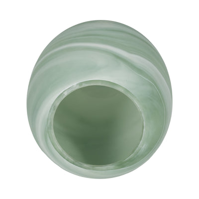 9" Garbo Small Green Glass Vase