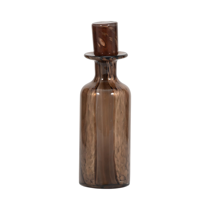 14" Hilary Large Brown Glass Bottle