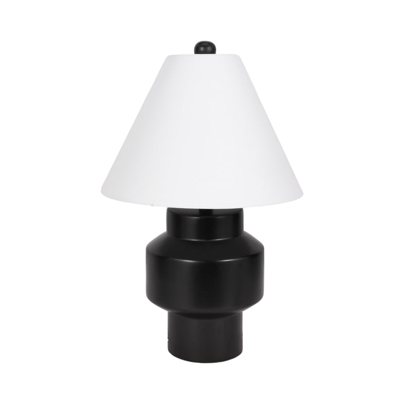 22" Modern Cylinder Table Lamp, Black