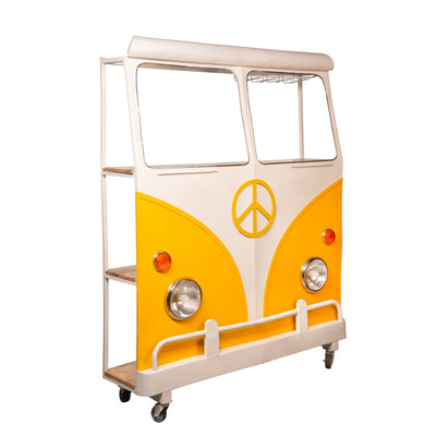 Metal 69"h Bus Kombi Bar, Yellow