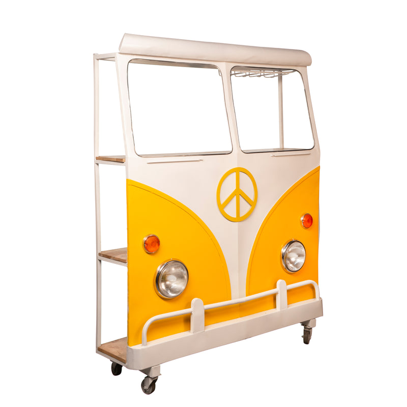 Metal 69"h Bus Kombi Bar, Yellow