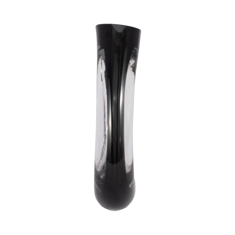 10" Elina Cut-out Black Glass Vase