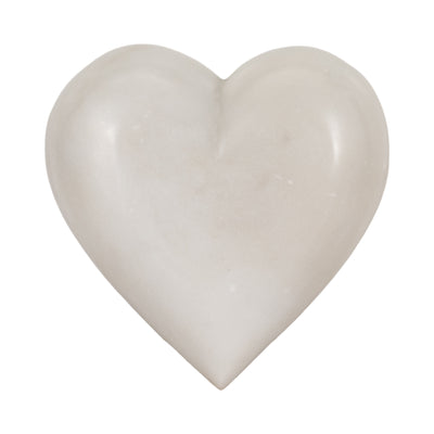 MARBLE, 5" HEART, WHITE