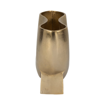 9" Abyss Arrow Shaped Metal Vase, Gold