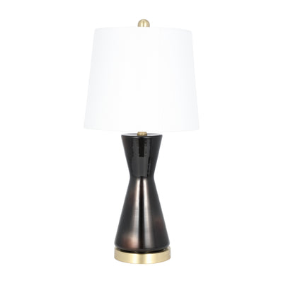 Glass, 24" Concave Table Lamp, Black