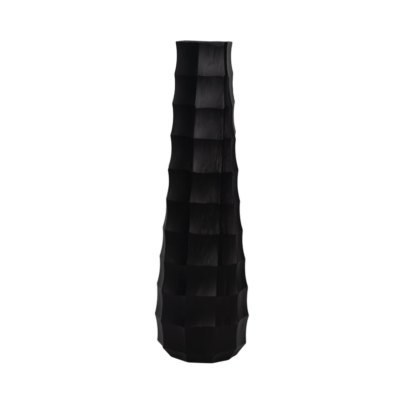 23" Terini Medium  Metal Vase, Black