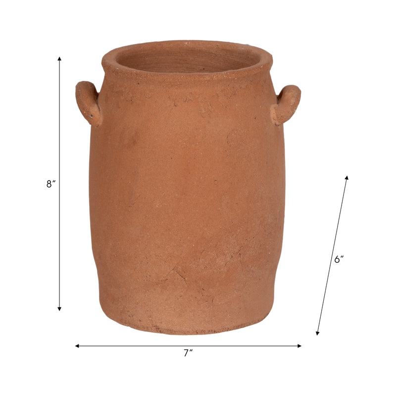 8" Traditional Handle Vase, Terracotta