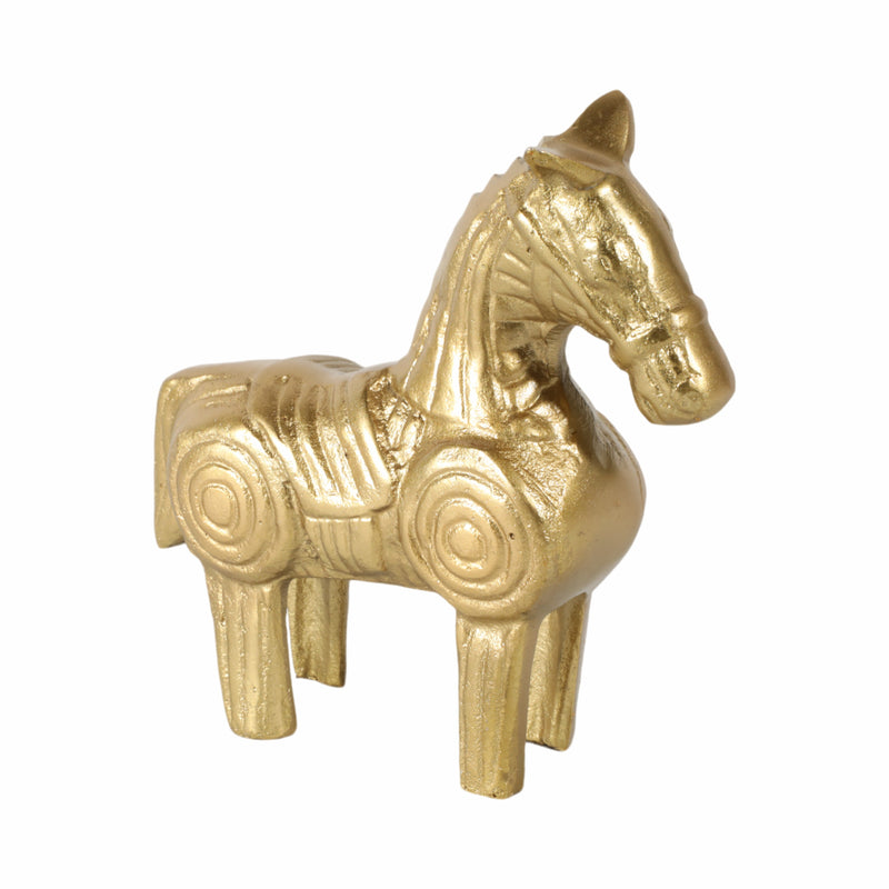 Metal, 9" Funky Horse, Gold