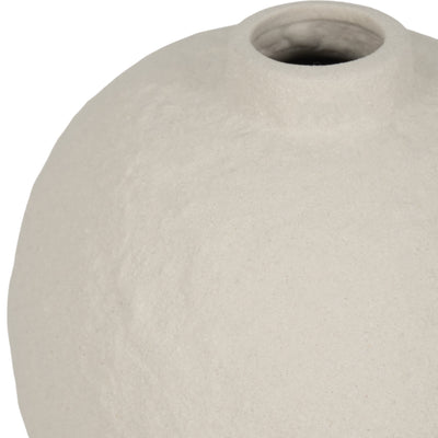 8" Curved Rough Vase, Cream White