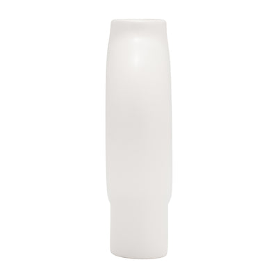 CER,7",DONUT FOOTED VASE,WHITE