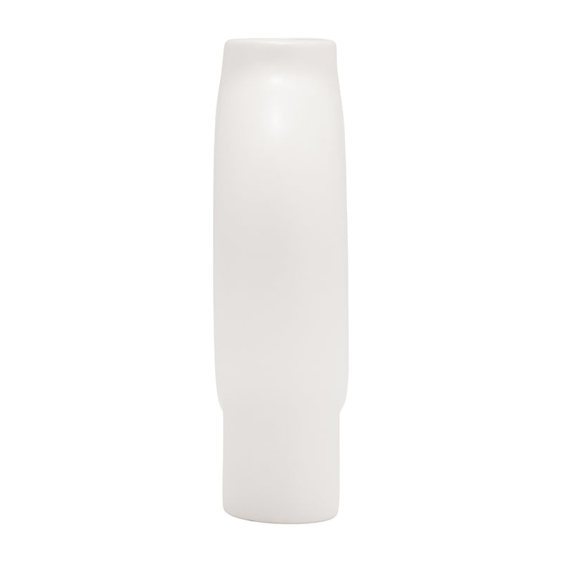 CER,7",DONUT FOOTED VASE,WHITE