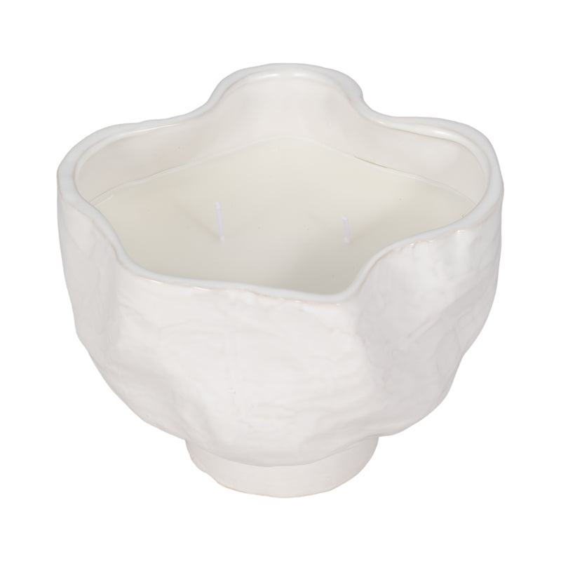 20oz Citro Candle Wavy Bowl, White