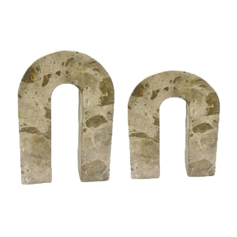 S/2 12" Pompano Beige Marble Arches