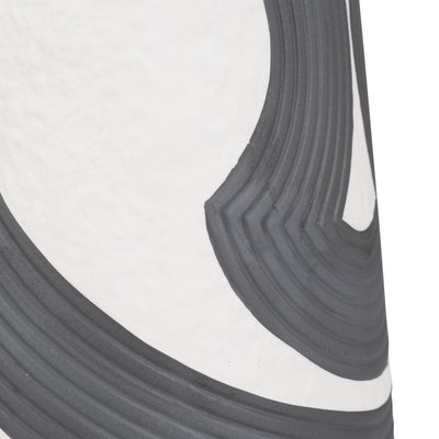 17" Noir Vase, Black/white