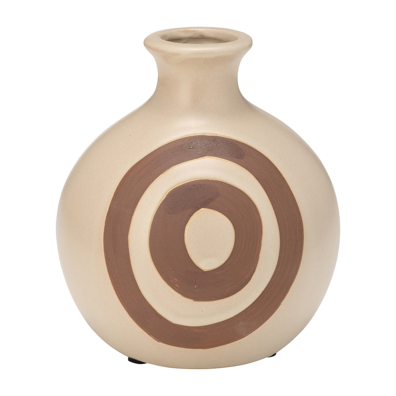 CER, 7"H ABSTRACT VASE, IRISH CREAM