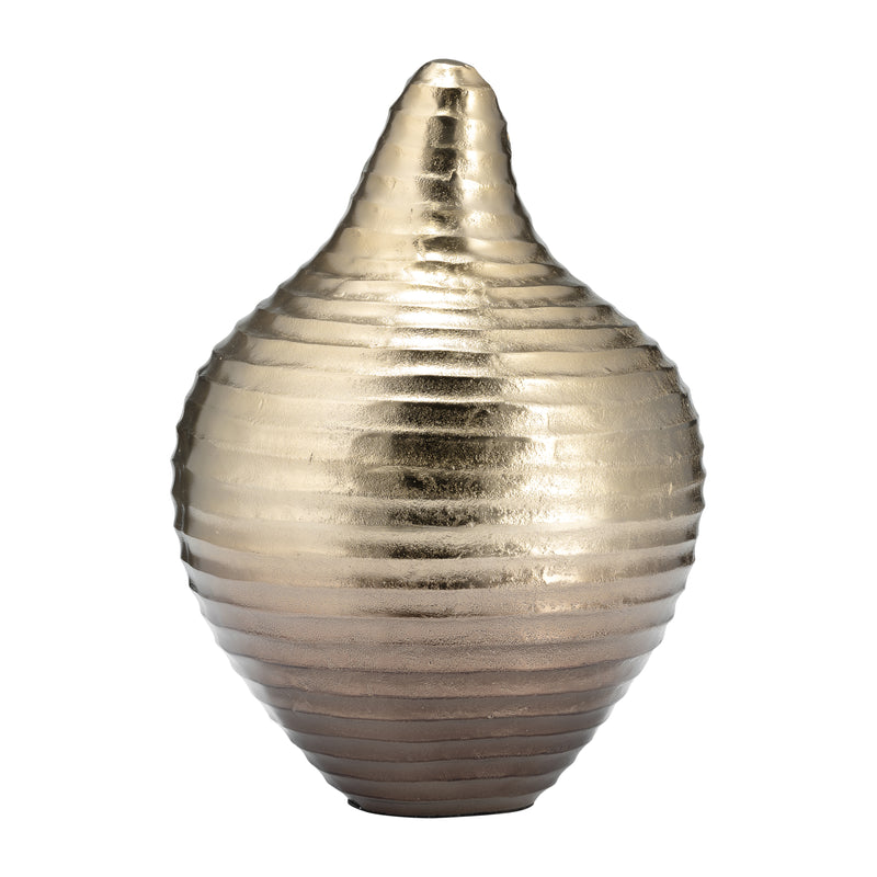 METAL,16",SHELL LIKE VASE,GOLD