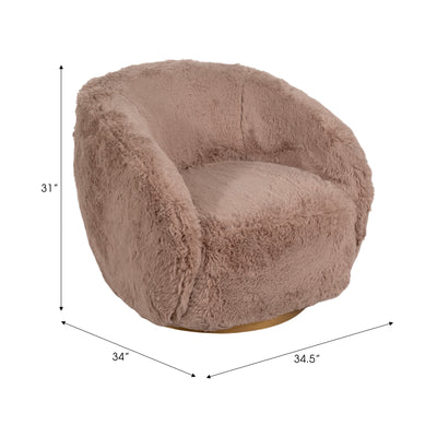 Roundback Swivel Chair, Tan