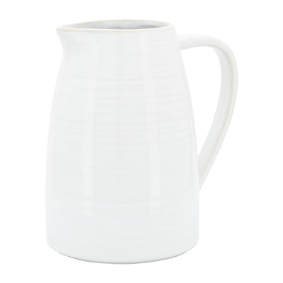 CER, 8"H PITCHER, WHITE